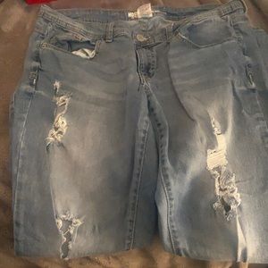 Distressed jeans